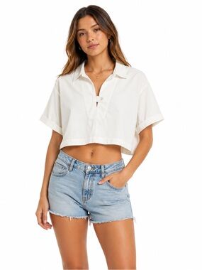 Banana Republic Cropped Polo Top